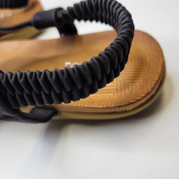 BEADED Sandals Size 7 Elastic Strap Toe Post Cushioned Stylish Sandals NEW - Picture 9 of 12